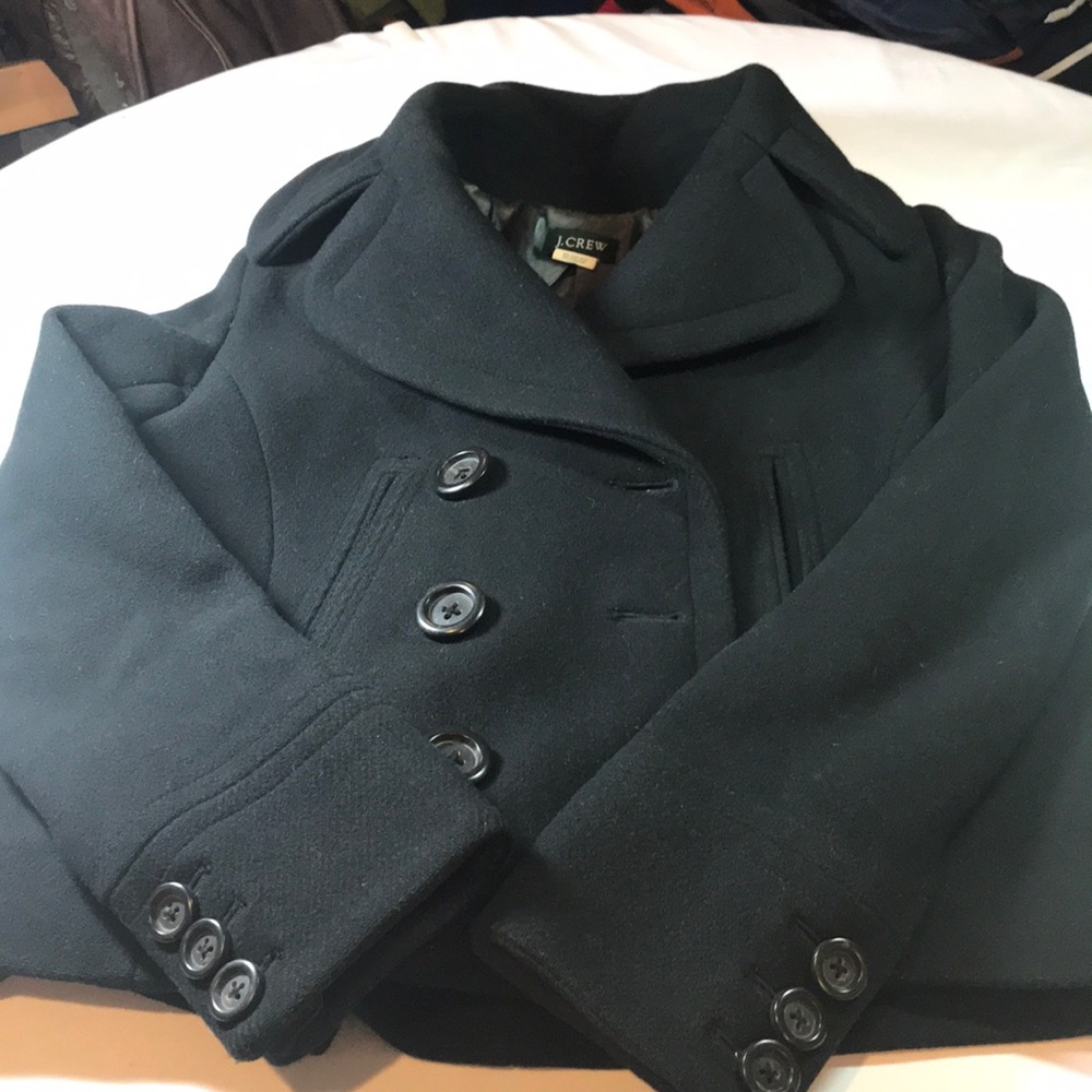 J Crew women’s short wool pea coat swing back 6